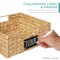 Best Choice Products Set of 4 13in Woven Water Hyacinth Pantry Baskets w/ Chalkboard Label, Chalk Marker